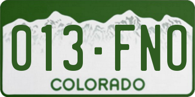 CO license plate 013FNO