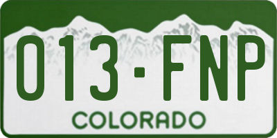CO license plate 013FNP