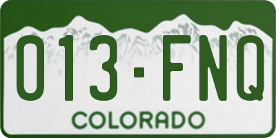 CO license plate 013FNQ