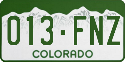 CO license plate 013FNZ