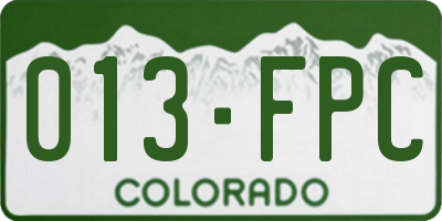 CO license plate 013FPC