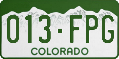 CO license plate 013FPG