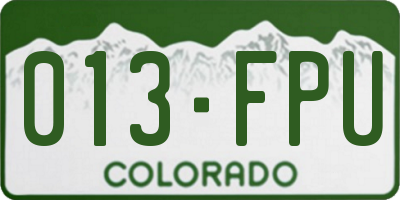 CO license plate 013FPU