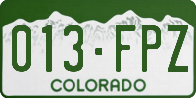 CO license plate 013FPZ