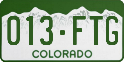 CO license plate 013FTG