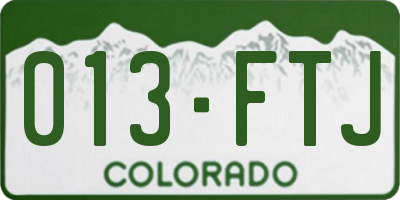CO license plate 013FTJ