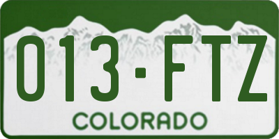 CO license plate 013FTZ
