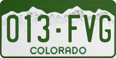 CO license plate 013FVG