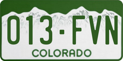 CO license plate 013FVN