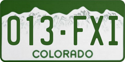 CO license plate 013FXI