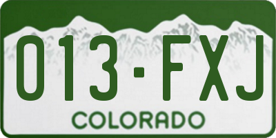 CO license plate 013FXJ