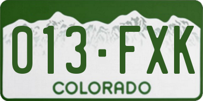 CO license plate 013FXK