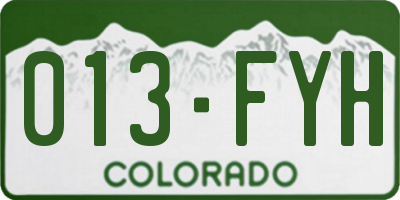 CO license plate 013FYH