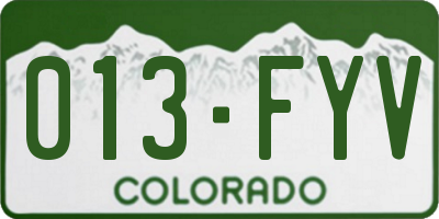 CO license plate 013FYV