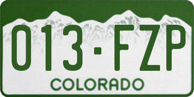 CO license plate 013FZP