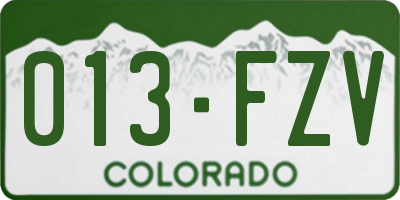 CO license plate 013FZV