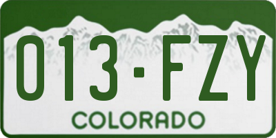 CO license plate 013FZY