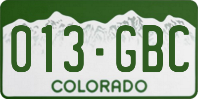 CO license plate 013GBC