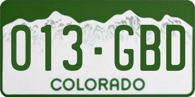 CO license plate 013GBD