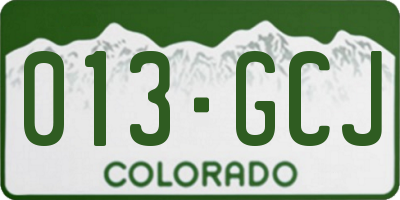 CO license plate 013GCJ