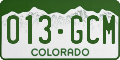CO license plate 013GCM