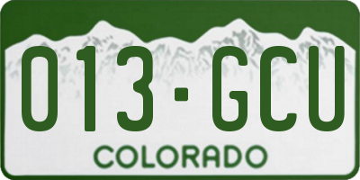 CO license plate 013GCU