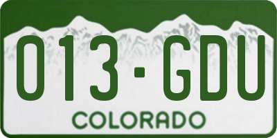 CO license plate 013GDU