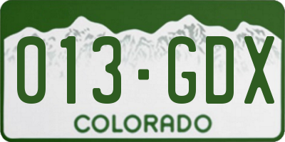 CO license plate 013GDX