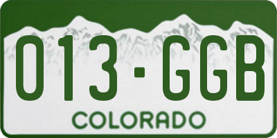 CO license plate 013GGB