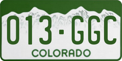 CO license plate 013GGC