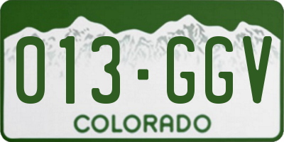 CO license plate 013GGV