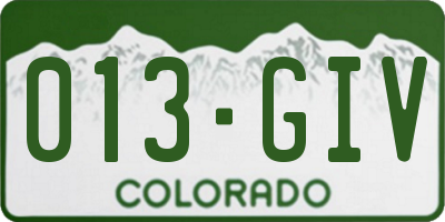 CO license plate 013GIV