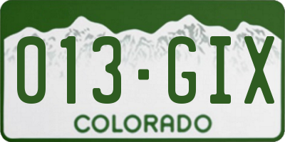 CO license plate 013GIX