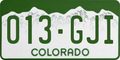 CO license plate 013GJI