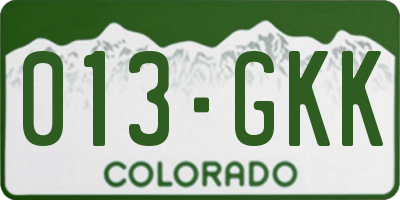 CO license plate 013GKK