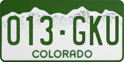 CO license plate 013GKU