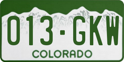 CO license plate 013GKW