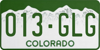 CO license plate 013GLG