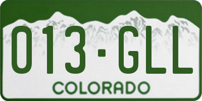 CO license plate 013GLL