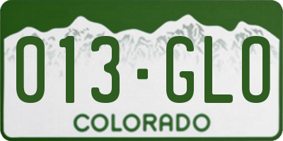 CO license plate 013GLO