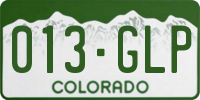 CO license plate 013GLP