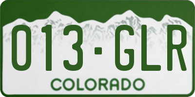 CO license plate 013GLR