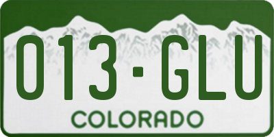 CO license plate 013GLU
