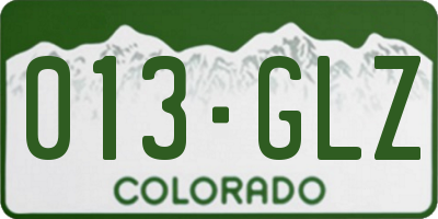 CO license plate 013GLZ