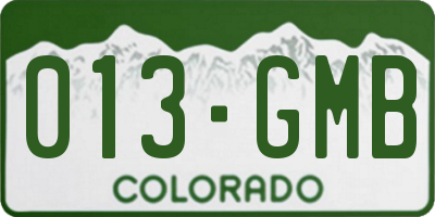 CO license plate 013GMB