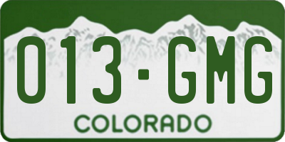 CO license plate 013GMG