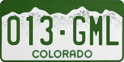 CO license plate 013GML