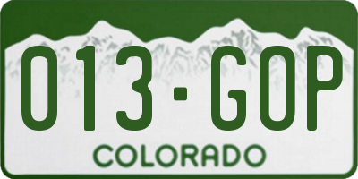 CO license plate 013GOP