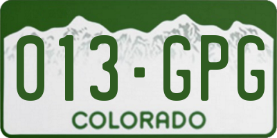 CO license plate 013GPG