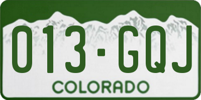 CO license plate 013GQJ